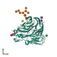 PDB entry 4dgr coloured by chain, front view.