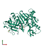 PDB entry 4dh6 coloured by chain, front view.