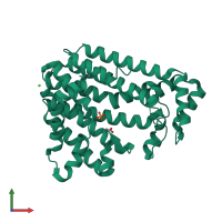 PDB entry 4dhd coloured by chain, front view.