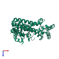 PDB entry 4dhd coloured by chain, top view.