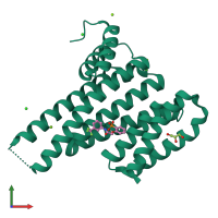 PDB entry 4dhm coloured by chain, front view.