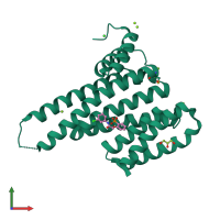 PDB entry 4dhq coloured by chain, front view.