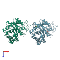 PDB entry 4di8 coloured by chain, top view.