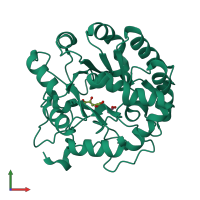PDB entry 4di9 coloured by chain, front view.