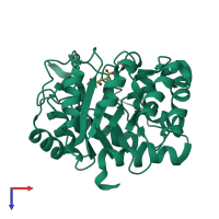 PDB entry 4di9 coloured by chain, top view.