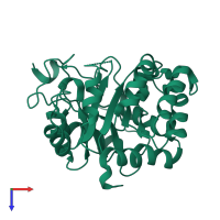 PDB entry 4dia coloured by chain, top view.