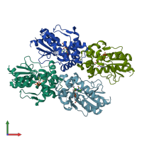 PDB entry 4die coloured by chain, front view.