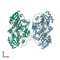 PDB entry 4dif coloured by chain, front view.