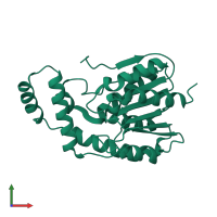 PDB entry 4diu coloured by chain, front view.