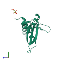 PDB entry 4dkk coloured by chain, side view.