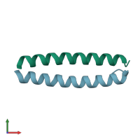 PDB entry 4dmd coloured by chain, front view.