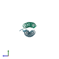 PDB entry 4dmd coloured by chain, side view.