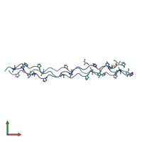 PDB entry 4dmt coloured by chain, front view.