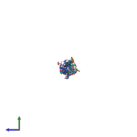 PDB entry 4dmt coloured by chain, side view.