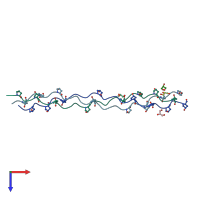 PDB entry 4dmt coloured by chain, top view.