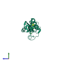 PDB entry 4dn8 coloured by chain, side view.