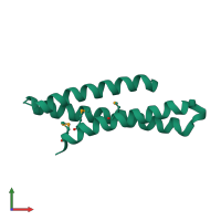 Monomeric assembly 1 of PDB entry 4dnd coloured by chemically distinct molecules, front view.
