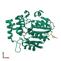 PDB entry 4dnp coloured by chain, front view.