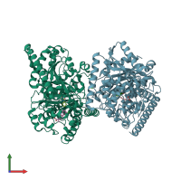 PDB entry 4do3 coloured by chain, front view.