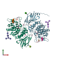 PDB entry 4do4 coloured by chain, front view.