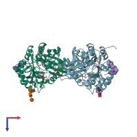 PDB entry 4do4 coloured by chain, top view.