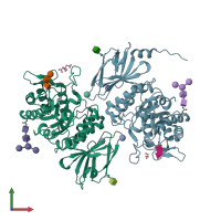 PDB entry 4do6 coloured by chain, front view.