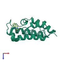 PDB entry 4don coloured by chain, top view.