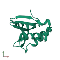 PDB entry 4dot coloured by chain, front view.
