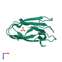 PDB entry 4dp8 coloured by chain, top view.