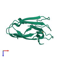 PDB entry 4dp9 coloured by chain, top view.