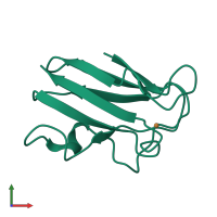 PDB entry 4dpa coloured by chain, front view.