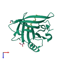 PDB entry 4dq4 coloured by chain, top view.