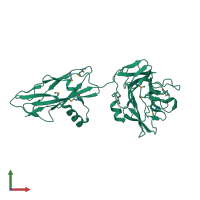 PDB entry 4dqa coloured by chain, front view.