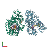 PDB entry 4dqi coloured by chain, front view.