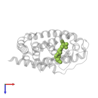 (5S)-4-[(3E,7E)-4,8-dimethyl-10-(2,6,6-trimethylcyclohex-1-en-1-yl)deca-3,7-dien-1-yl]-5-hydroxyfuran-2(5H)-one in PDB entry 4dqm, assembly 1, top view.