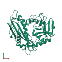 PDB entry 4dqn coloured by chain, front view.
