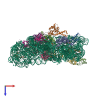 PDB entry 4dr2 coloured by chain, top view.