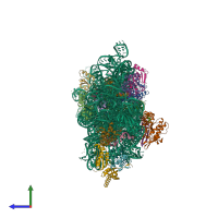 PDB entry 4dr6 coloured by chain, side view.