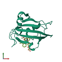 PDB entry 4drp coloured by chain, front view.