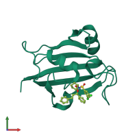 PDB entry 4drq coloured by chain, front view.