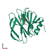 PDB 4ds0 coloured by chain and viewed from the front.