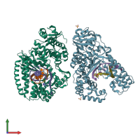 PDB entry 4ds4 coloured by chain, front view.