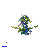 PDB entry 4ds7 coloured by chain, side view.