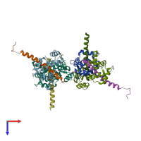 PDB entry 4ds7 coloured by chain, top view.