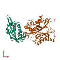 PDB entry 4ds8 coloured by chain, front view.