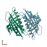 PDB entry 4dsc coloured by chain, front view.