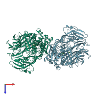 PDB entry 4dsz coloured by chain, top view.