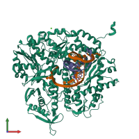 PDB entry 4du1 coloured by chain, front view.