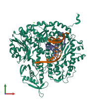 PDB entry 4du4 coloured by chain, front view.