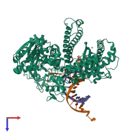 PDB entry 4du4 coloured by chain, top view.